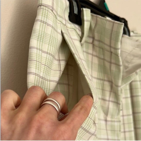 Sunday Best | Women’s Size 00 Cream and Green Plaid Trousers - Picture 4 of 7